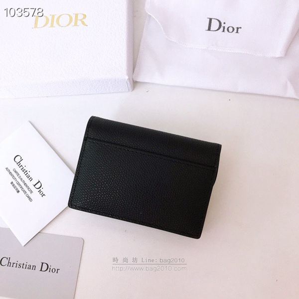 Dior包 迪奧卡包 D家新款馬鞍小卡包 Dior零錢包 黑色 5611  Dyd1072